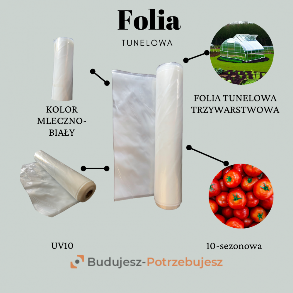 FOLIA OGRODNICZA UV10 10-SEZONOWA  8m x 10mb, produkcja 2026